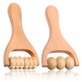 Telooco 2Pcs Wooden Massage Roller, Handheld Wood Massage Tools - Wood Roller for Back Leg Foot Muscle Relief