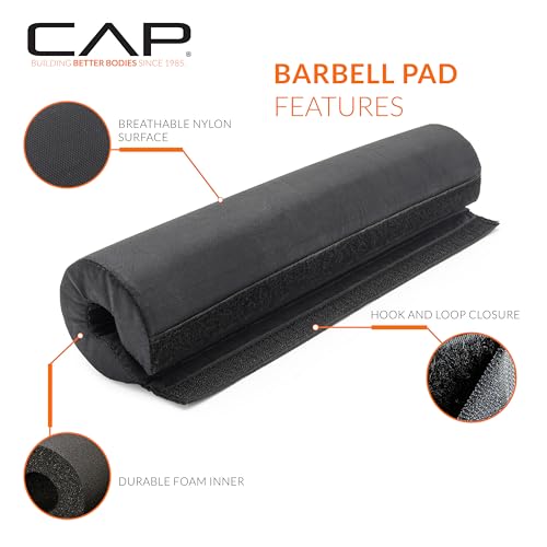 Cap Barbell Squat & Workout Bar Pad – Cushioned Neck & Shoulder Support for Standard & Olympic Bars