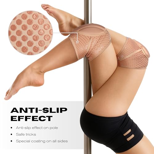 Queen Wear – Nude Latte Grip – Pole Dance Knee Pads – Perfect Woman Protection for Ballet Modern Dance and Indoor Sports (XL) - size: XL