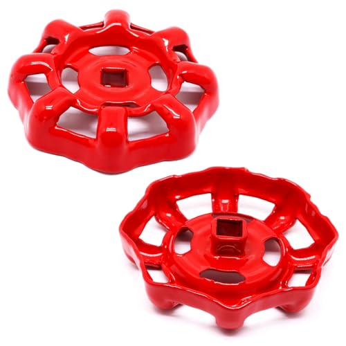 4 Pack Outdoor Faucet Handle, Faucet Handle Replacement, Cast Iron Faucets Round Wheel Handles, Replacement Water Spigot Handles with Screws Spacer 9/32 Inch x 9/32 Inch (7mm x 7mm) - color: Red, size: 7mm x 7mm (4pcs)