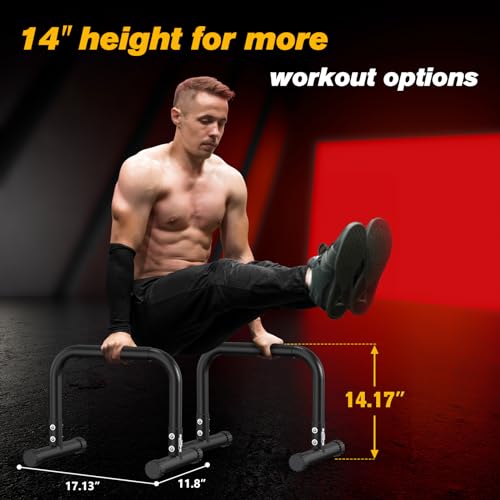 RELIFE Dip Station Functional Heavy Duty Dip Bar Parallette Push Up Stand
