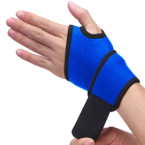 Wrist Brace for Carpal Tunnel, Breathable and Adjustable Wrist Support Brace for Arthritis and Tendinitis, Wrist Compression Wrap for Pain Relief, One Size Fits Left or Right Hand – Single - color: Blue