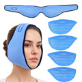 Comfpack Face Ice Pack Wrap for TMJ Relief with 4 Reusable Hot Cold Gel Packs, Wisdom Teeth Ice Pack Head Wrap for Tonsillectomy, Tooth Extraction & Teeth Removed, Oral Surgery, Cosmetic Injection - color: Blue