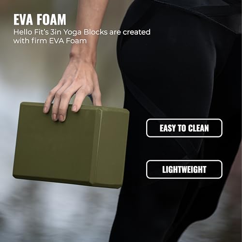 3 in Foam Bulk Yoga Blocks, 10 Pack - color: Olive Green