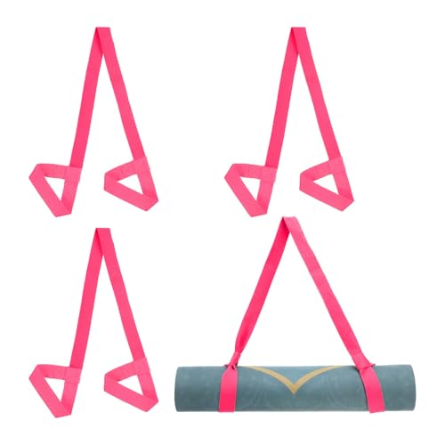 PATIKIL Yoga Mat Strap, Adjustable Yoga Mat Carrier Straps Sling Cotton Anti Slip Mat Holder Stretching Band - color: Fuchsia