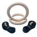 Rubberbanditz Wooden Gymnastic Rings with 16ft Adjustable Straps | Exercise Olympic Rings for Strength Training, Pull-Ups, Dips | Gymnastics Equipment | Fitness Rings for Men & Women