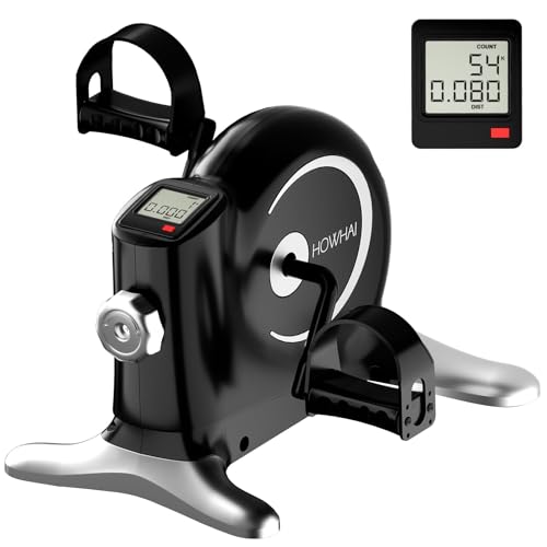 Under Desk Bike Pedal Exerciser, Mini Exercise Bike for Arm/Leg Exercise, Portable Peddler with LCD Display