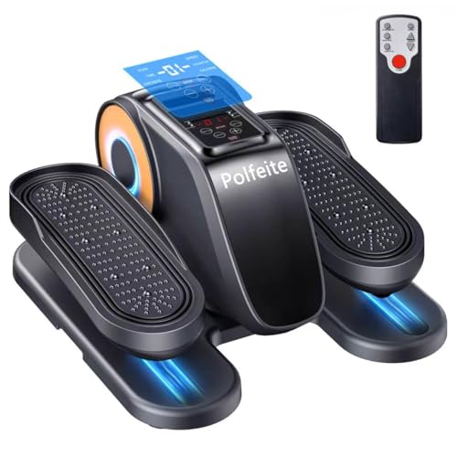 Under Desk Elliptical Machine, Quiet Seated Leg Exerciser for Home Office, Adults and Seniors, Remote Control, 12 Speeds, 3 Auto Modes, Forward/Reverse, Fully Assembled, Gray