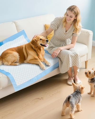 50-Pack Extra Large Pee Pads - 34" x 28" Puppy Pads for Dogs with 6-Layer Leakproof Protection, Disposable and Quick-Dry Dog Pads with High Absorbency for Easy Potty Training - size: 34" x 28" - 50 Packs, regular