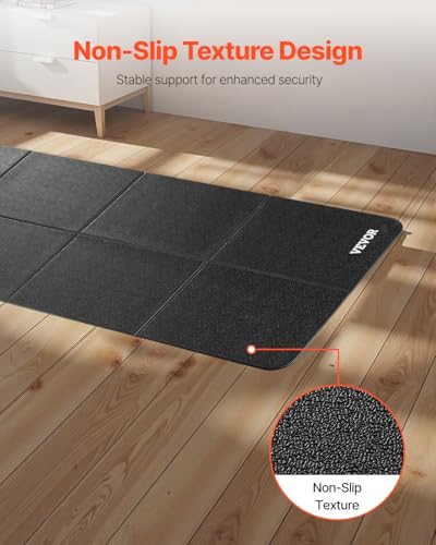 VEVOR Treadmill Mat for Carpet Floor, Exercise Equipment Mat for Treadmills, Stationary & Recumbent Bikes, High Density PVC Floor Protector Gym Mats, Waterproof and Non-Slip for Home Gym - size: 24"x 68"x 0.24"