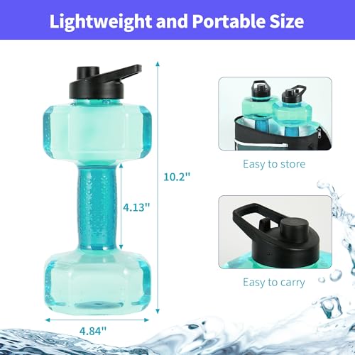 Water Weights for Pool Exercise Set of 2, Aquatic Exercise Dumbbells with Non-slip Handle, PE Materials Water Dumbbell Aerobics for Water Aerobics Weight Loss - color: Green