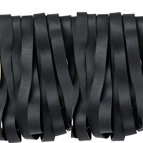 AMUU Rubber Bands Size 107 Wide Big Thick Long Rubber Band 30Pcs Heavy Duty | Black Big Elastics Bands Long for Office Supply File Folders Box Books gifts Notebook( 7" x 5/8") - color: Black
