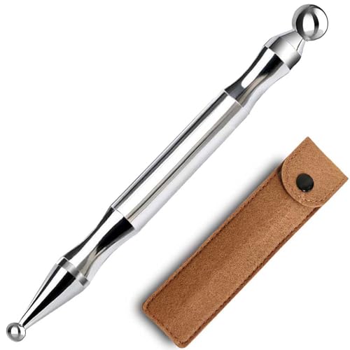 BYYDDIY Stainless Steel Dual Head Facial Reflexology Tools,Body Point Probe Pen &Trigger Point Massager Tool for Deep Tissue (P-L) - style: P-L
