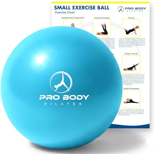 ProBody Pilates Small Exercise Ball - 9 Inch Workout Ball for Stability, Barre, Yoga, Core & Physical Therapy - color: Teal