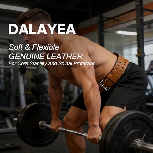 Weight Lifting Belt Gym Fitness, Padded Cowhide Leather Weightlifting Belt, Functional Powerlifting Belt Adjustable Weightlifting Belt - color: Yellow, size: X-Large