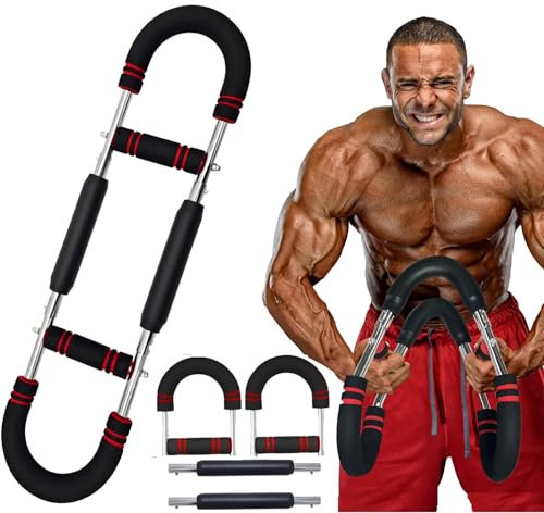 Latest-Gen Twister Arm Trainer, Adjustable Power Spring Workout Bar, Forearm Triceps Chest Exerciser Strengthener, Detachable Portable Home Fitness Equipment for Enhancing Upper Body Muscle - style: 60-90lbs