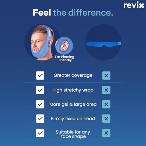 REVIX Face Ice Pack for Wisdom Teeth, 3D Sewing Ice Pack Head Wrap for TMJ Discomfort, Jaw Soreness, Dental Caries and Tooth Extraction, Extra Snug Fit with 4 Hot and Cold Pads, Blue - style: Blue-Pack 1