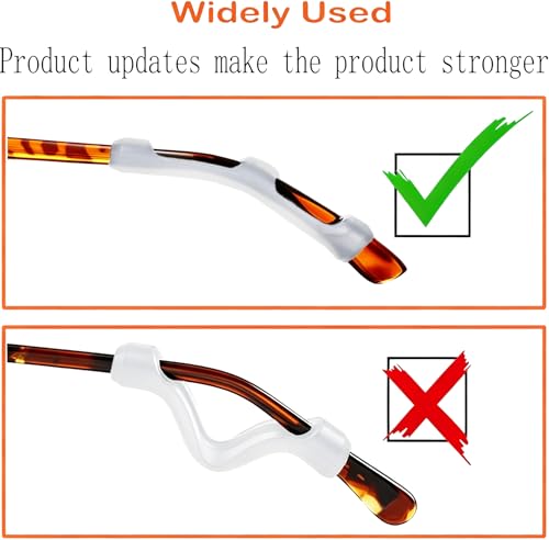 MOLDERP Eyeglass Ear Cushions, 7 Pairs Soft Silicone Anti Slip Glasses Ear Grip Temple Tips Comfort Ear Hook Pads, Non-Slip Flexible Eyewear Holder for Sports Running Daily Outdoor Wear (Clear 2, all) - color: Clear 2