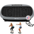 Lifepro HexaPlate Lite Vibration Plate Exercise Machine — Magnetic Acupoints, 99 Speeds & 10 Presets Vibration Platform Machine with Resistance Bands — Vibrating Plate for Lymphatic Drainage & Toning - color: Silver