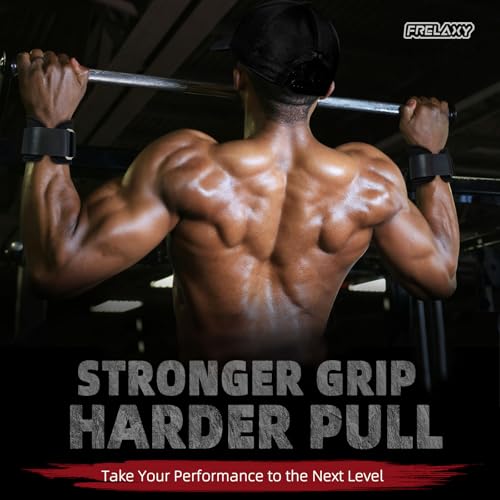 Frelaxy Lifting Wrist Straps, Rubber Weight Lifting Grips for Deadlifts | Non-slip rubber palm, Full palm protection, Neoprene wrist padding, Enhanced grip support, Pull ups rows lat pulldowns - color: Brown