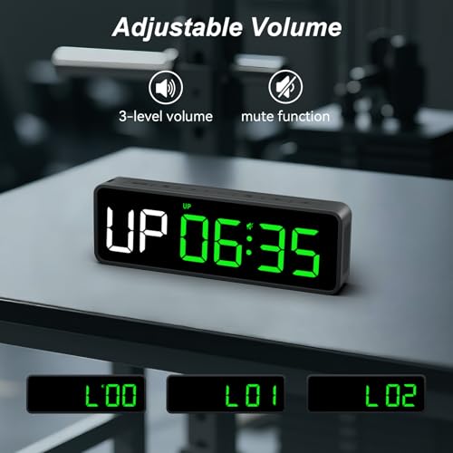 Acedeck Portable Gym Timer Clock: Fitness Digital Clock with Strong Magnet - Remote Control for Fitness Enthusiasts - Powerful Battery for Home Gym Garage Boxing - color: Green+black