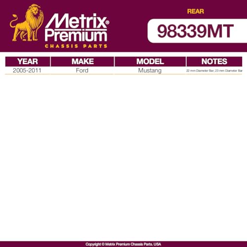 Metrix Premium Chassis Parts - 2 PC Rear Sway Bar Stabilizer End Link Kit Fits 2005-2011 Ford Mustang, Replacement K750139, Made in Europe - size: 98339MT