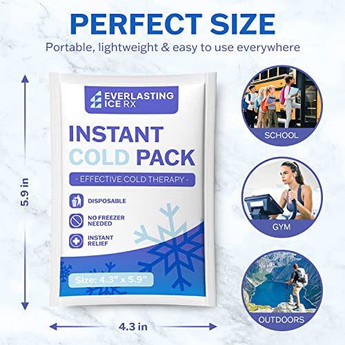 100 Pack - Instant Cold Packs - Instant Ice Packs for Injuries | Disposable Cold Compress Ice Pack for Pain Relief, Swelling, Inflammation, Sprains, Toothache - Cold Pack for Athletes - style: 100 Pack