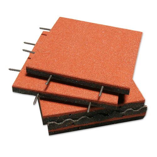 Rubber-Cal "Eco-Safety" Interlocking Playground Tiles - 2.50 x 19.5 x 19.5 inch - 4 Pack - 11 Square Feet Coverage - Black (04-126-CO-4pk)