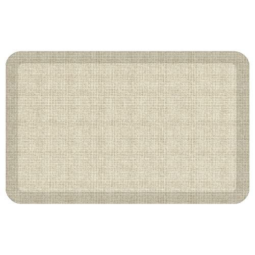 NewLife by GelPro Ergo-Foam Cushioned Anti-Fatigue Standing Kitchen Floor Mat, Padded Stain-Resistant, Waterproof, Non-Slip Comfort Padded Desk/Office Mat - 20" x 32", Tweed Antique White - color: Tweed Antique White, size: 32"L x 20"W x 0.8"Th