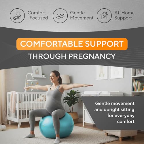 Exercise Ball – Yoga Ball for Pilates & Fitness - Birthing for Pregnancy, Stability, Core, Balance, Therapy for Physical Rehab, Workout for Home Gym & Office Chair, Fast Pump Included - color: Mint Green, size: M (for Height 4'8" - 5'3")