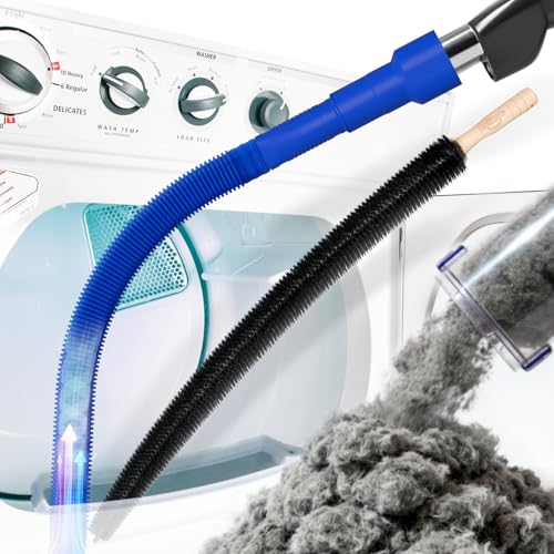 Holikme Dryer Vent Cleaner Kit 2Pack - Lint Vacuum Attachment & Brush | Deep Blue Dryer Vent Vacuum Hose Attachment & Brush Reach Deep Traps - Remove Hidden Lint, Speed Drying & Reduce Fire Risk - color: Dark Blue