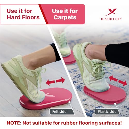 X-Protector Sliders for Working Out - 2 PCS - Double-Sided Exercise Sliders for Hard & Carpeted Floors - Gliders for Exercising! - color: Pink