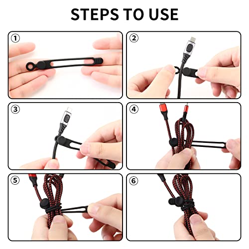 UMUST 35pcs Silicone Cable Ties,Reusable Cable Management Organizer, Wire Ties，Travel Cord Ties，Cord Organizer for Bundling Cable Cords in Home,Office,Kitchen,School(5 Colors) - color: 35pcs-[pink,green, Yellow,black,white], size: 4.2Inch