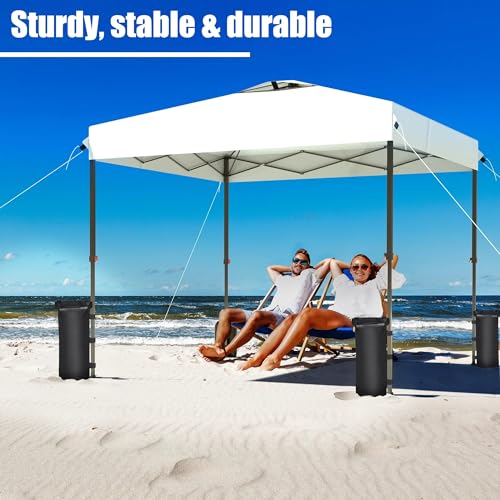 Canopy Weights Sand Bags for Weight Windproof Pop up Canopy Tent -No Handle(No Sand)-8 Pack-224LBS - color: Black(8 Pack)