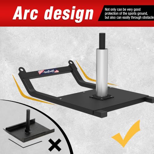 GanFindX Fitness Weight Sled, Fits 1" & 2" Weight Plates | Strength training workout sled for athletic exercise & speed improvement. Great for home gym pushing, pulling & conditioning.