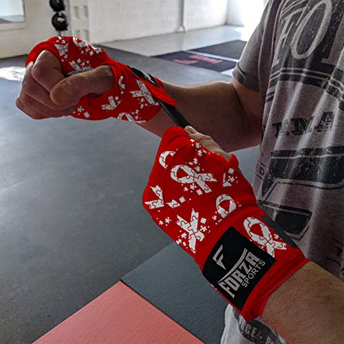 Forza Sports 180" Mexican Style Boxing and MMA Handwraps - color: Autism Awareness Red