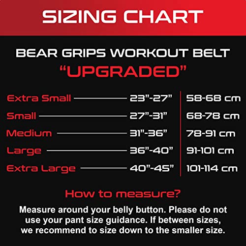 Bear Grips Weight Lifting Belt, Weightlifting Belt for Women, Weight Belt For Men Gym Belt With Locking Buckle, Nylon Belt, Squat Belt, Deadlift Belt, Workout Belt, Exercise Belt for Back Support - color: Black Solid, size: Medium