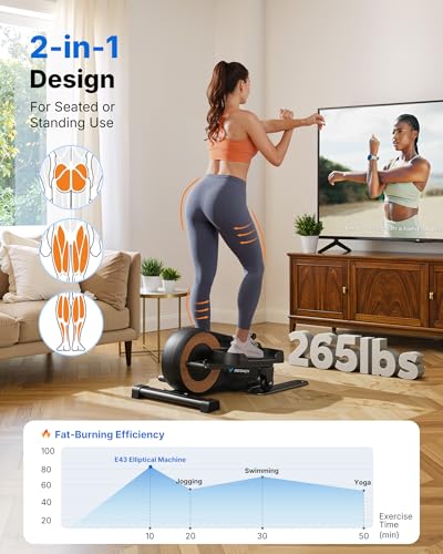Sitting Under Desk Elliptical Machine, Leg Exerciser While Sitting for Seniors, Seated Pedal Exerciser, Quiet & Portable Pedal Exerciser with 8 Resistance Levels, Work from Home Fitness - style: Classic Black Pro