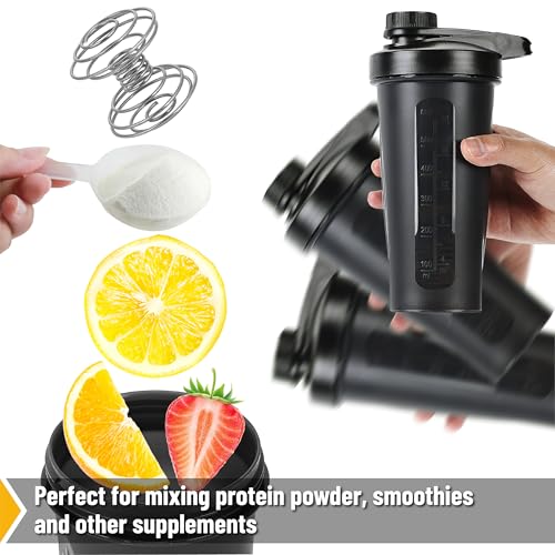 Mr. Pen- Shaker Bottles for Protein Mixes with Twist Cap, 28 oz | Black Protein Shaker Bottle with Wire Whisk Ball, Shaker Cup, Mixer Bottle, Fathers Day Gift - color: Black