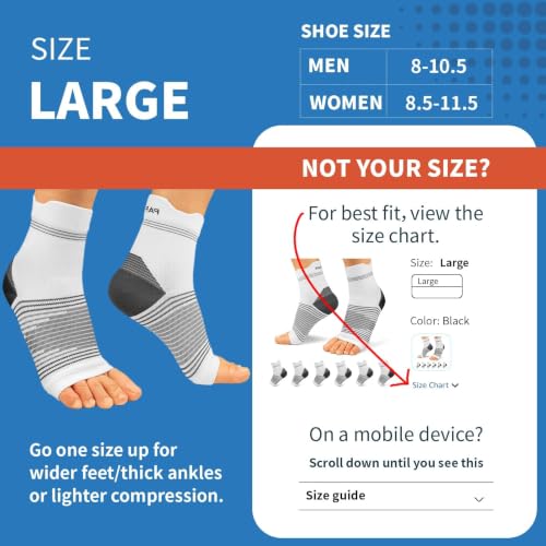 6 Pairs Compression Socks Men & Women Ankle Brace Plantar Fasciitis Socks | Ankle Compression Sleeve with Arch Support for Plantar Fasciitis Relief, Achilles Tendonitis Relief, Heel Pain & Swelling - color: 2 Black+2 Gray+2 White(6 Pairs), size: Large(6 P