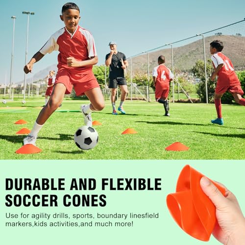 SMTPDT Agility Hurdles Training Equipment - 10 Speed Hurdles and 10 Soccer Cones with Carrying Bag for Soccer, Football, and Track Drills, Ideal for Athletes Speed and Agility Training