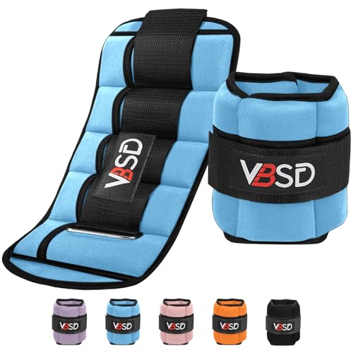 VBSD Adjustable Ankle Weights for Men Women, 2 4 6 8 10 lbs 1 Pair Leg Weight Straps, Weighted Ankle Weight Set with Removable Sandbags for Walking Running Yoga Physical Therapy Gym Home Workout - color: Blue, size: 2LBx2