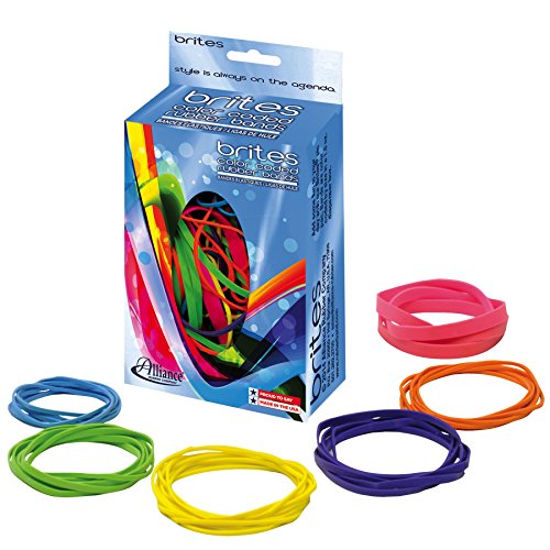 Alliance 07706 Brites Pic-Pac Rubber Bands, Blue/Orange/Yellow/Lime/Purple/Pink, 1-1/2-oz Box (Pack of 2) - size: Assorted Sizes (Pack of 2)