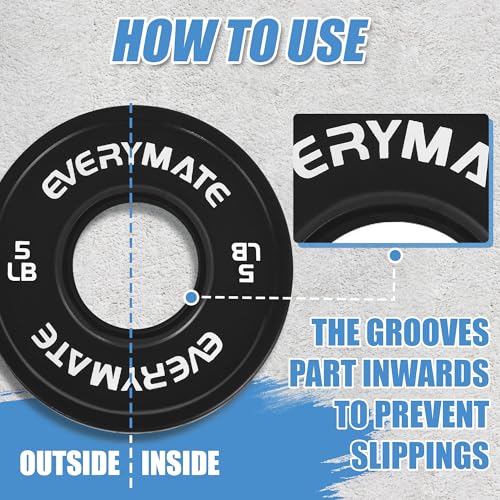 EVERYMATE Change Weight Plates 1.25LB 2.5LB 5LB Set Fractional Olympic Bumper Plates for Cross Training Steel Insert Strength Training - color: 15 LB(2.5+5), size: Black