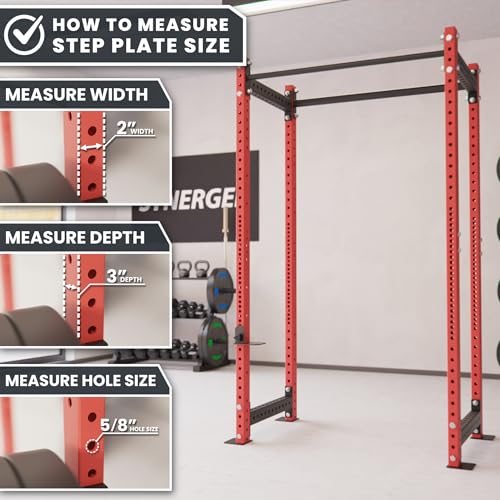 Synergee Step Plates – Fits 2x2, 2x3, 3x3 Power Racks - color: d) 2x3 No Converter