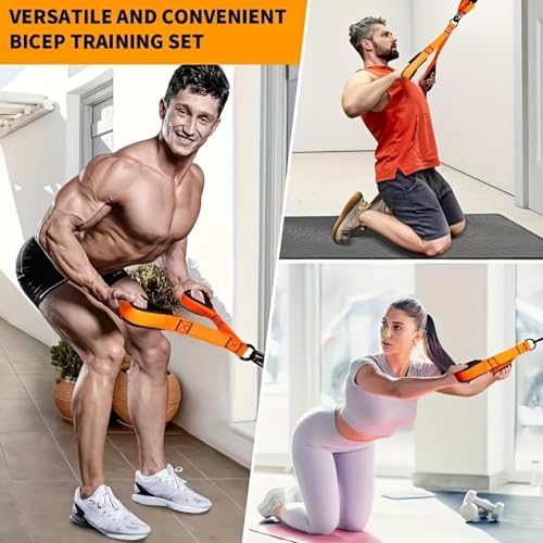 5-Piece Heavy Duty Latex Resistance Bands Set, 225lbs Total Capacity - Adjustable Home Gym Equipment with Handle, Door Anchor for Full Body Workout