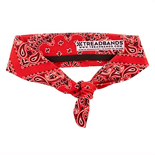 TreadBands Men's Performance Non-Slip Headbands - color: Red Bandana