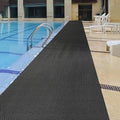 PVC Drainage Floor Mat Non-Slip Commercial Wet Area Mat for Outdoor and Indoor Restaurant Kitchen Bar Swimming Pool Splash Matting Water Drain Flooring Mat (Black, 3FTX16.4FT) - size: 3FTX16.4FT