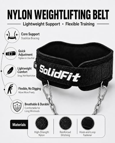 2-in-1 Weight Lifting Belt and Dip Belt for Weightlifting, Squats,Powerlifting and Dips, 37.4-Inch Heavy-Duty Steel Chain, Comfortable Neoprene Padded Gym Belt for Men - color: Black, size: Medium