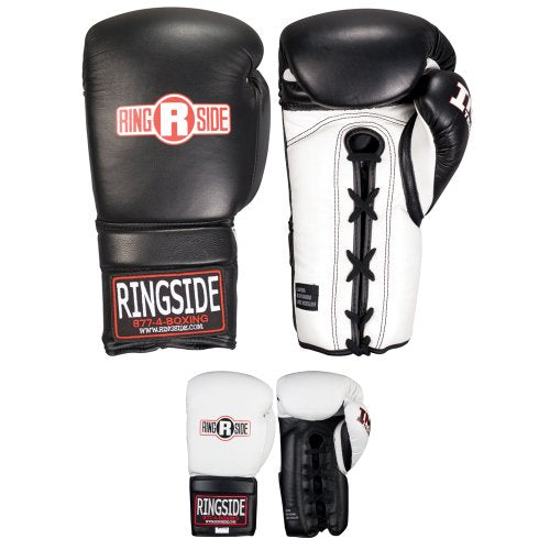 Ringside IMF Tech Lace-Up Sparring Boxing Gloves - color: Black, size: 16-Ounce